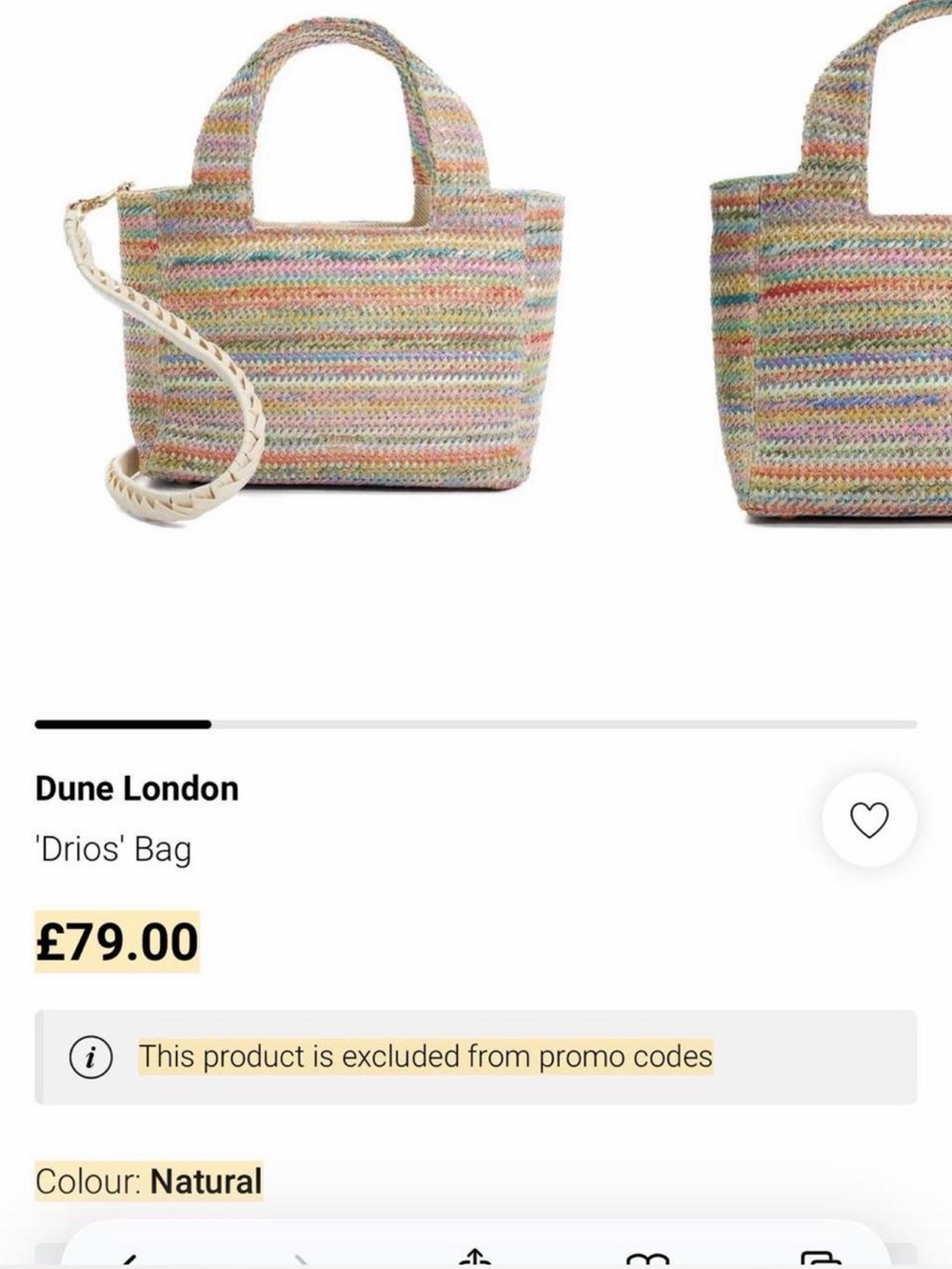 Dune London Multicolor Woven Crossbody Bag with Cream Strap